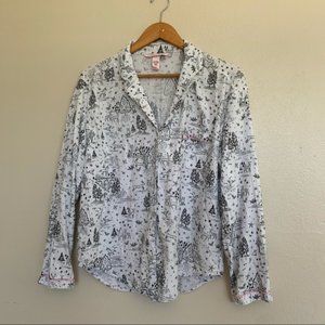 Victoria’s Secret Pajama Top White & Black Medium